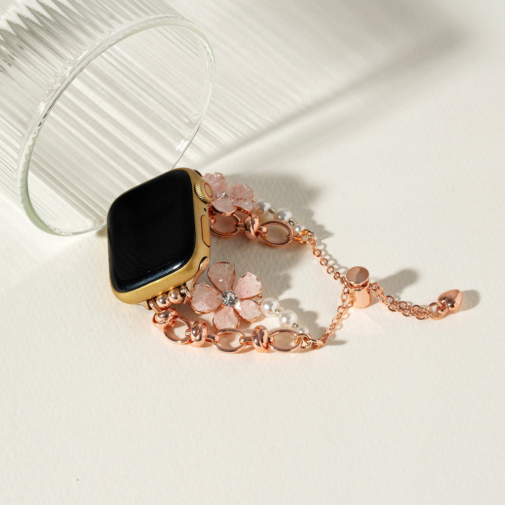 Floral Quartz Chain Watch Band for Apple Watch