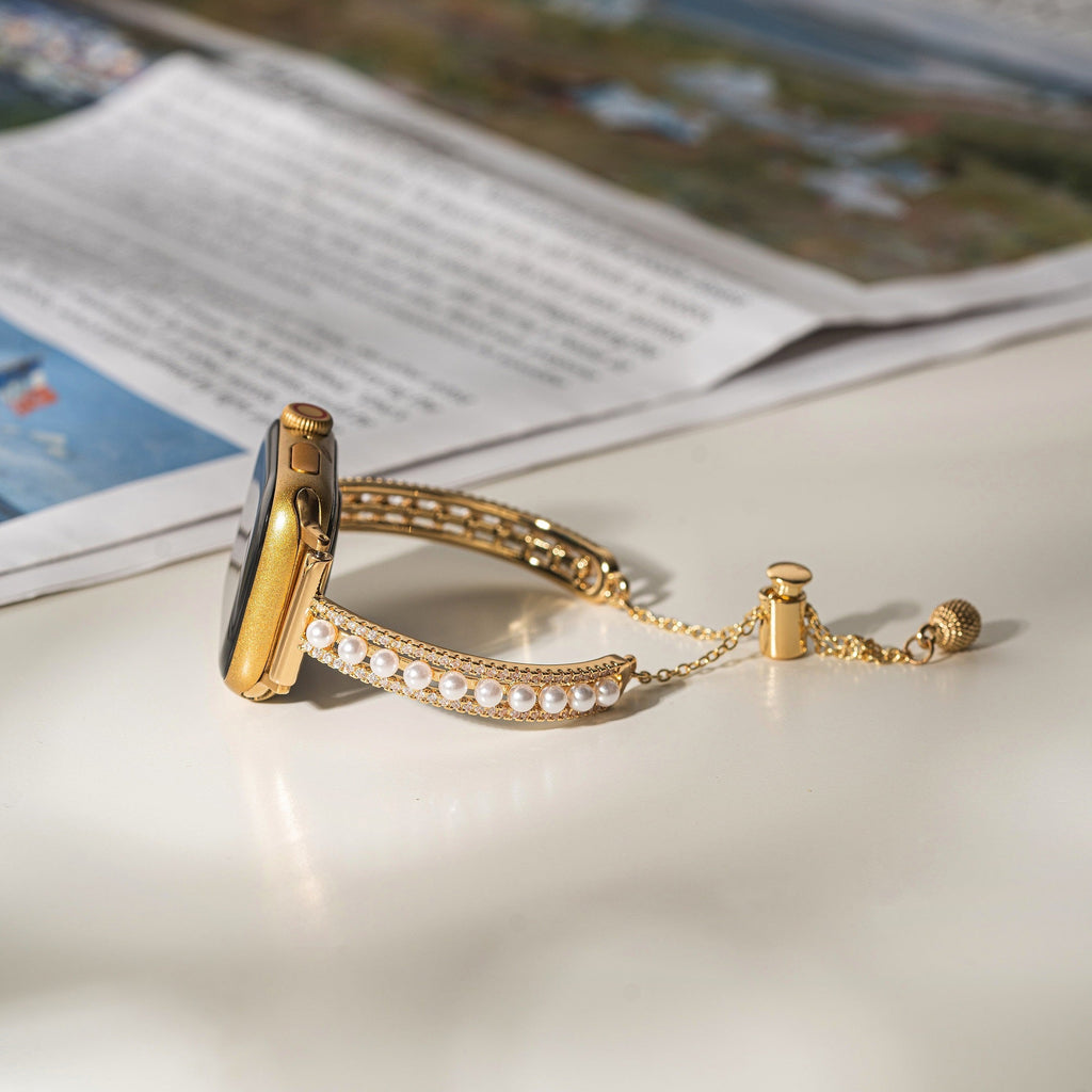 Pearl Beaded Copper Watch Band for Apple Watch