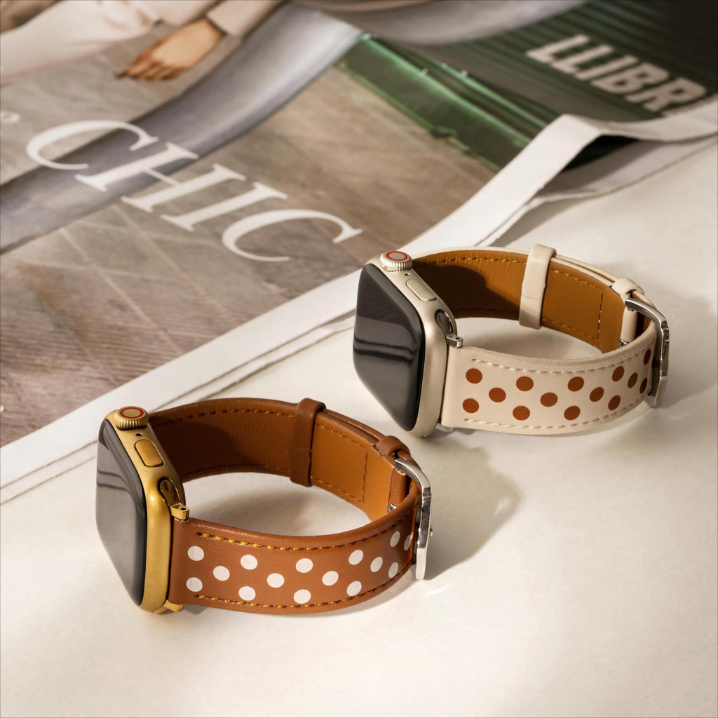Polka Dot Leather Watch Band for Apple Watch