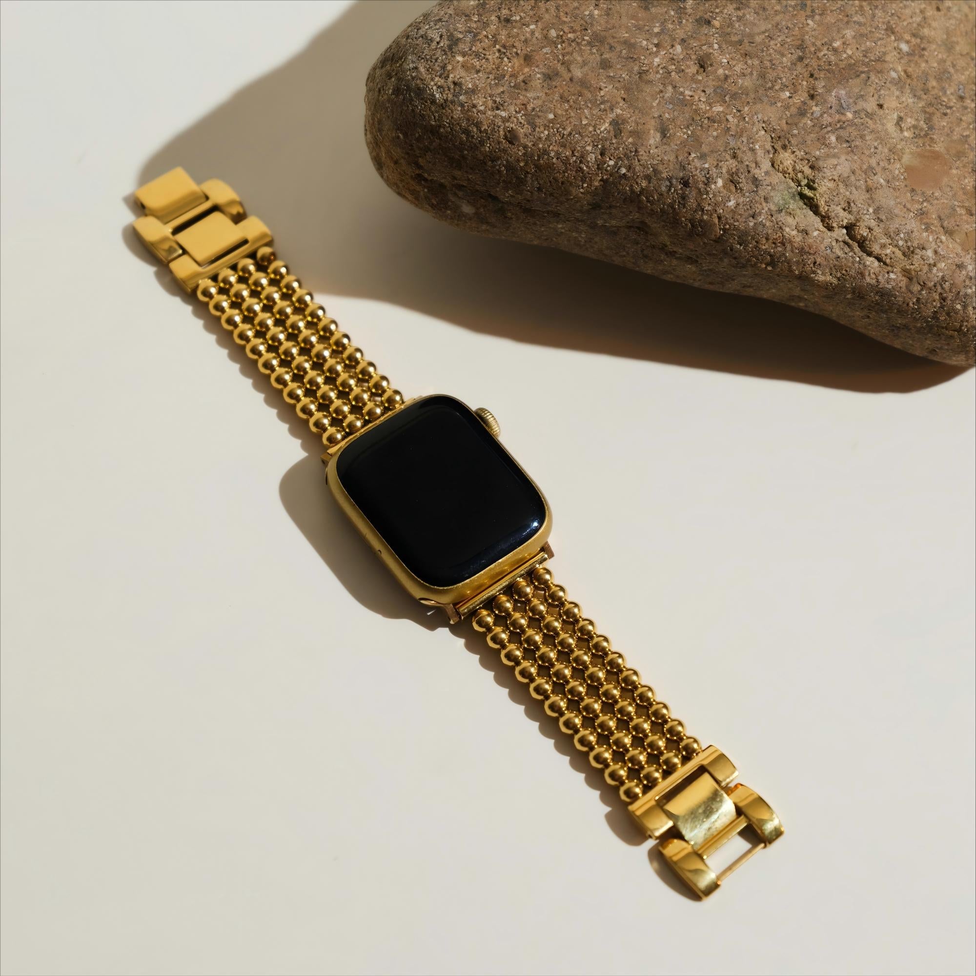 Stainless Steel Beaded Watch Band for Apple Watch