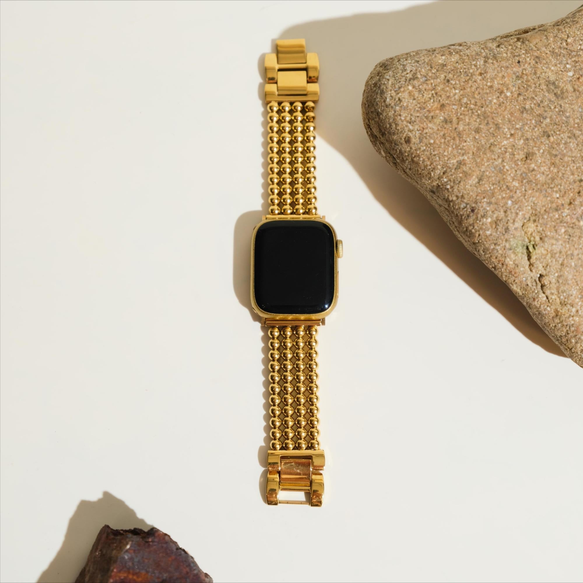 Stainless Steel Beaded Watch Band for Apple Watch