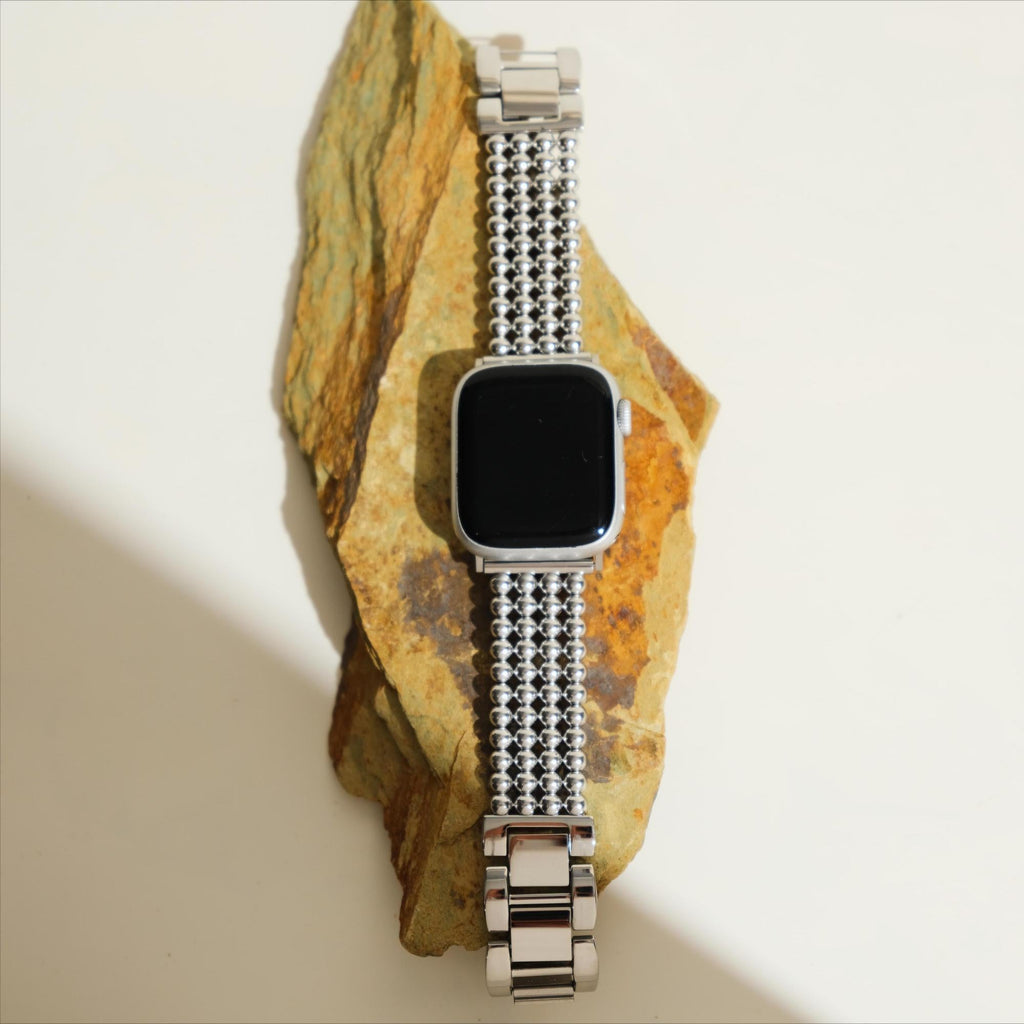 Stainless Steel Beaded Watch Band for Apple Watch