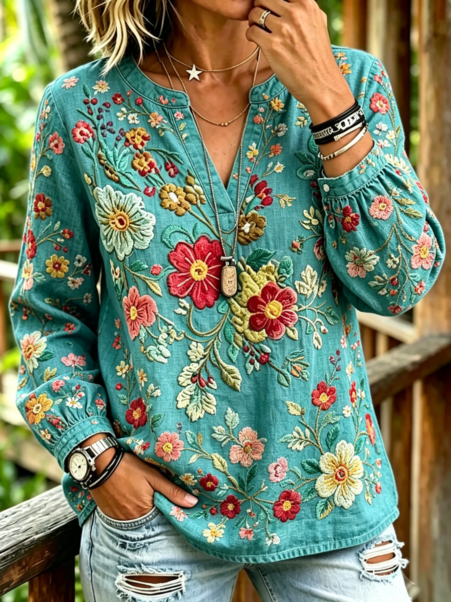 Women'S Casual Floral Print Top