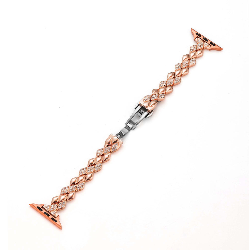 Gleaming Diamond Metal Watch Band