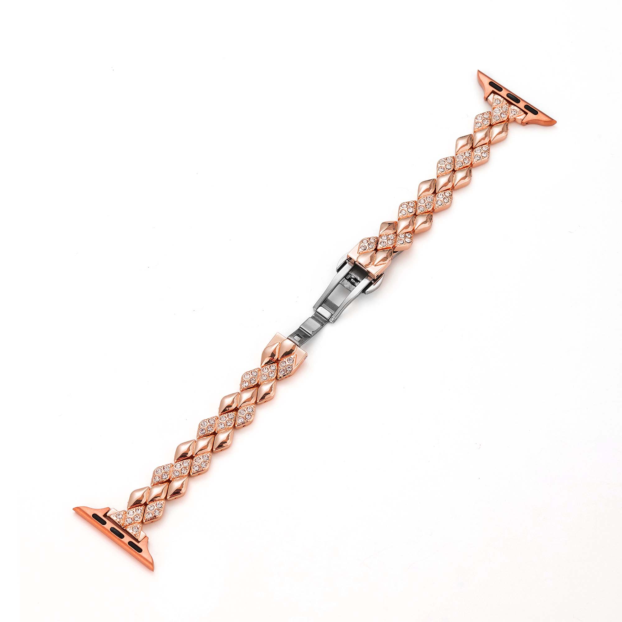 Gleaming Diamond Metal Watch Band