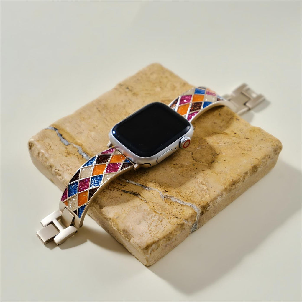 Exotic Diamond Lattice Watch Band