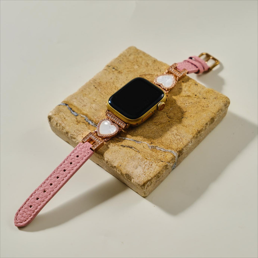 Love Sparkling Leather Watch Band for Apple Watch
