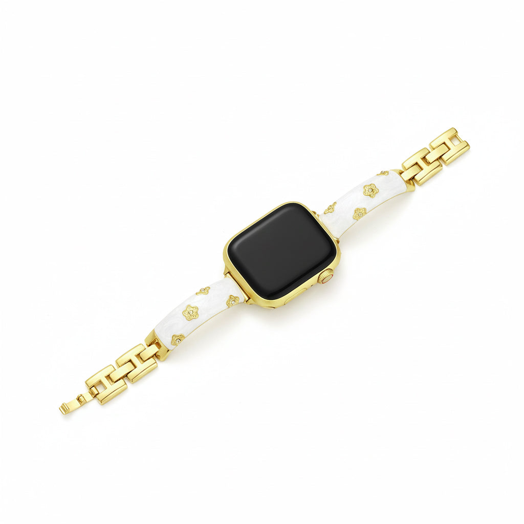 Floral Metal Watch Band for Apple Watch