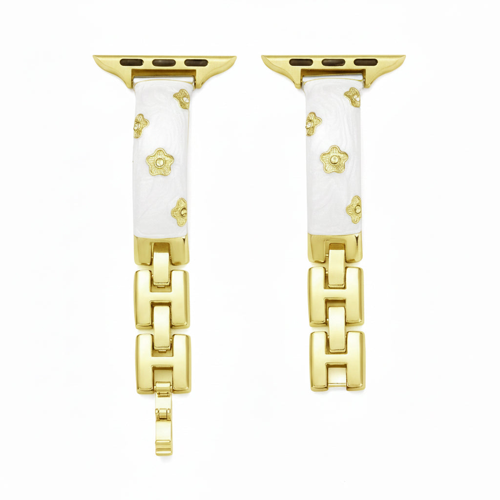 Floral Metal Watch Band for Apple Watch