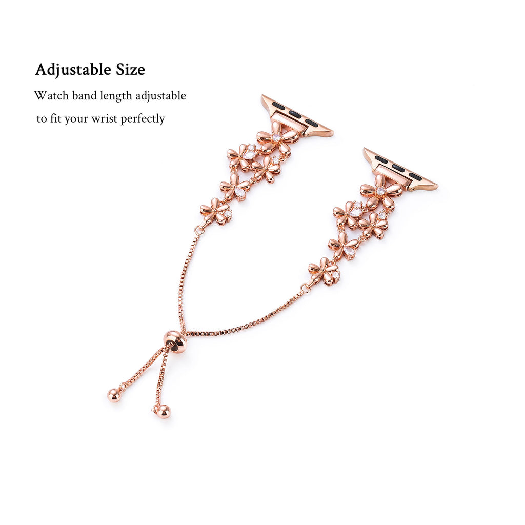 14k Gold / Platinum Plated Flowers Bloom Copper Watch Band