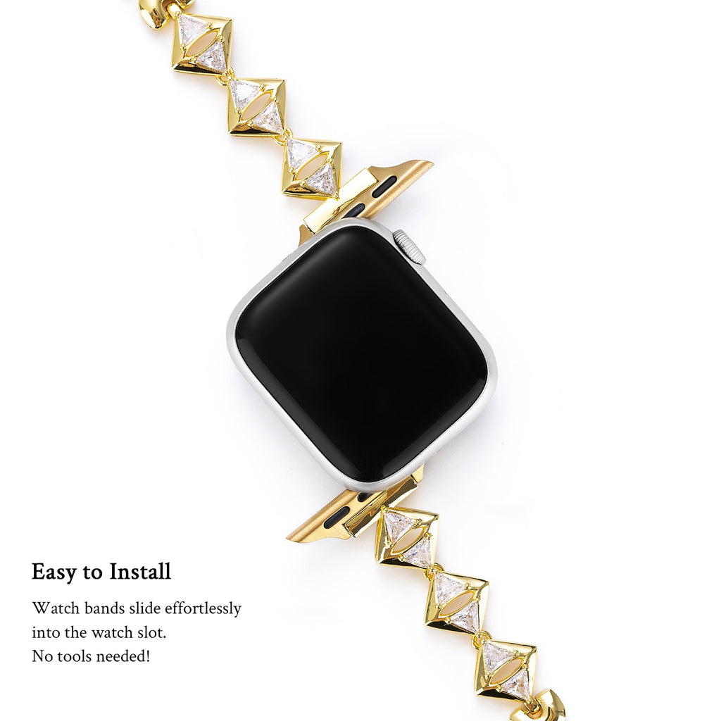 Rhinestone Geo Copper Watch Band