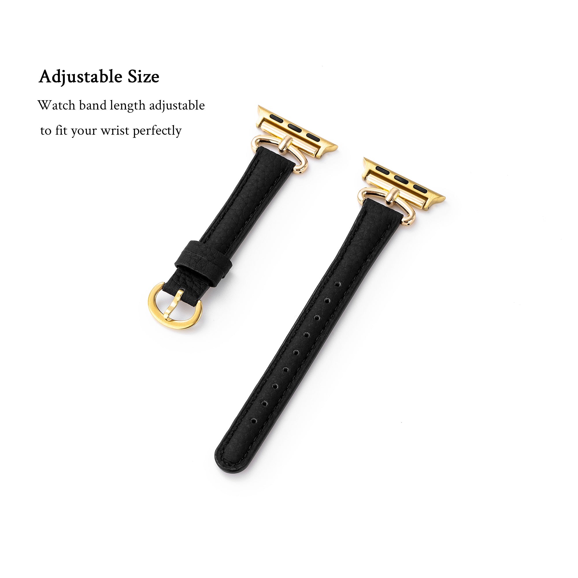 Metal Accented Leather Watch Band for Apple Watch
