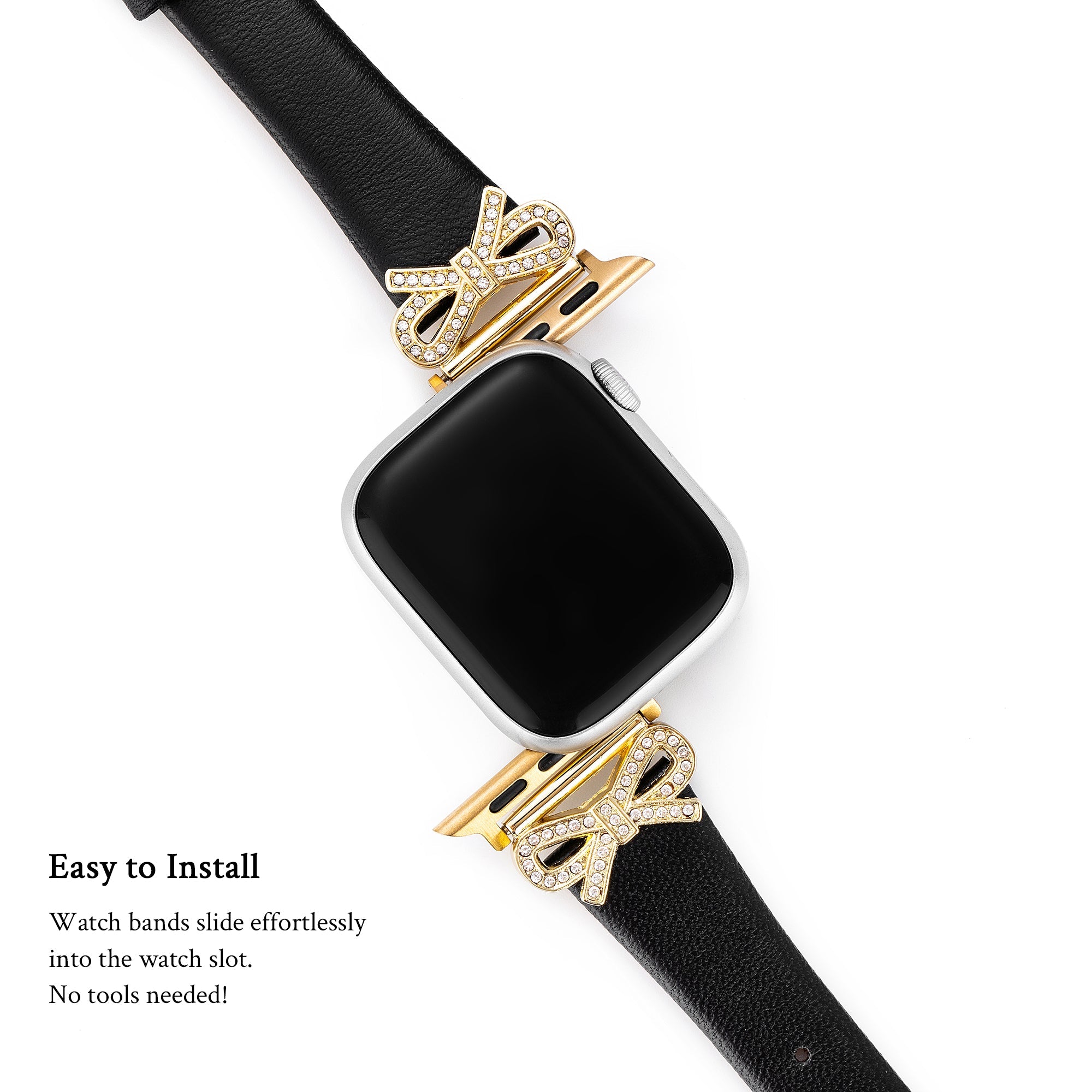 Crystal Bowknot Leather Watch Band for Apple Watch