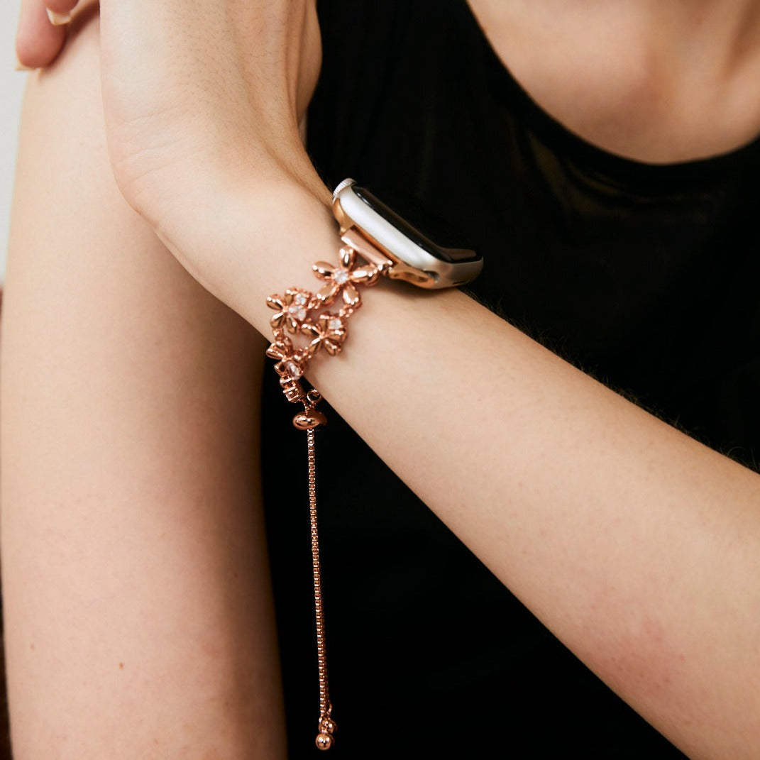14k Gold / Platinum Plated Flowers Bloom Copper Watch Band