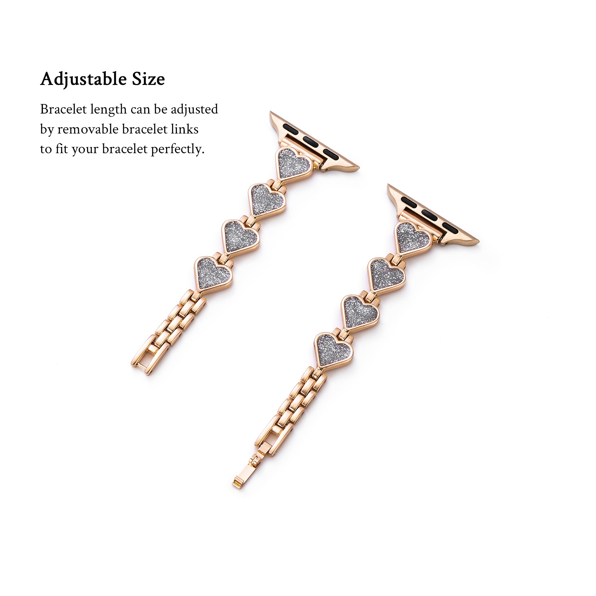Glitter Love Metal Watch Band for Apple Watch