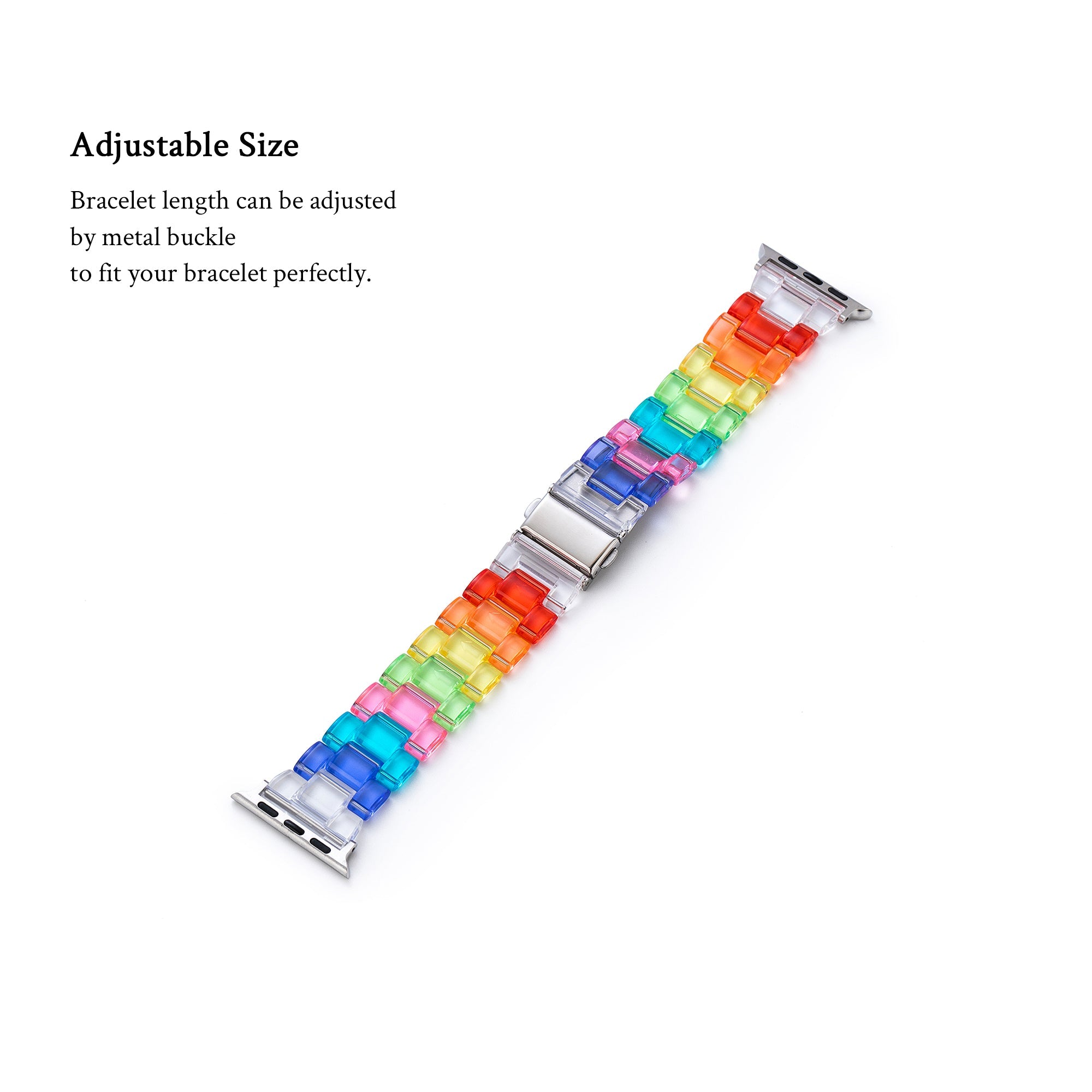 Unisex Rainbow Resin Watch Band for Apple Watch