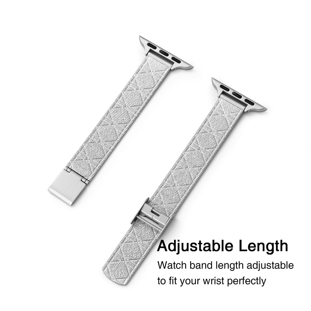Diamond Textured Stainless Steel Watch Band for Apple Watch