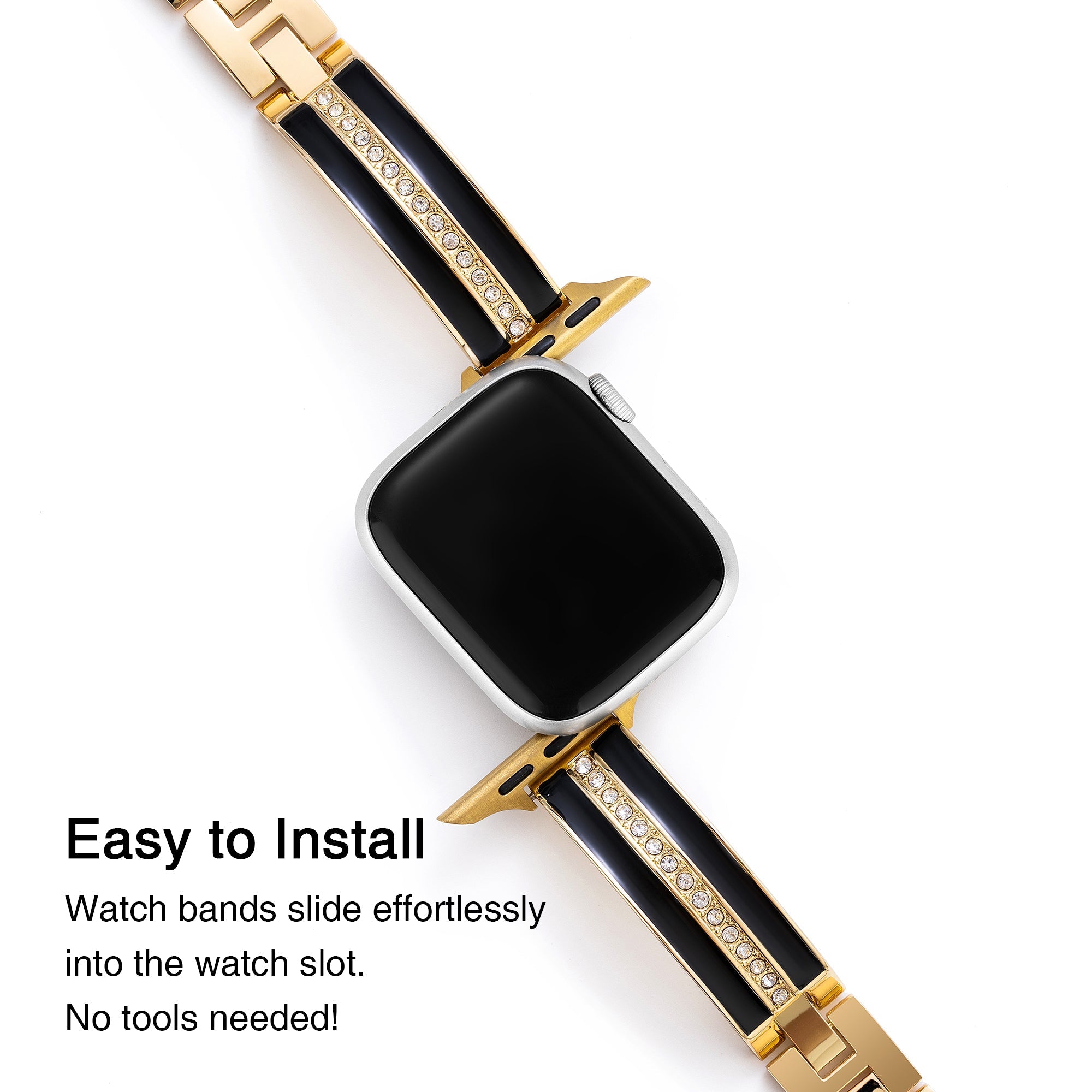 Rhinestone Adorned Classic Watch Band for Apple Watch