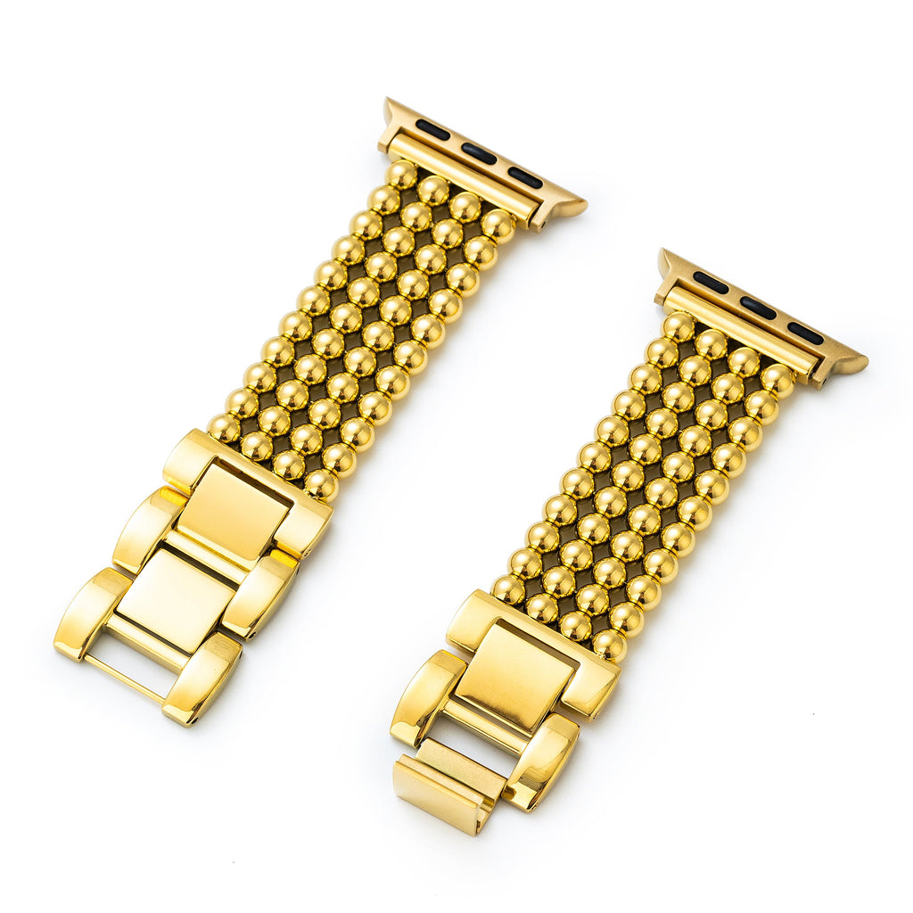 Stainless Steel Beaded Watch Band for Apple Watch