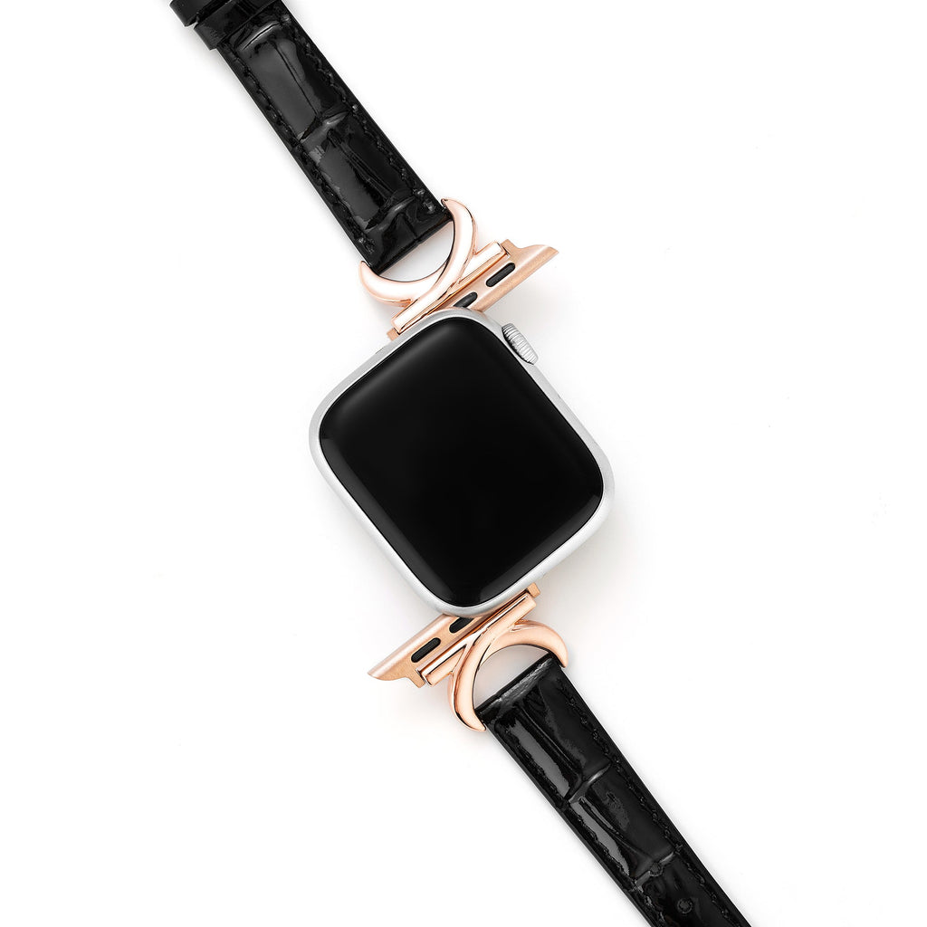 Bamboo Grainy Patent Leather Watch Band for Apple Watch