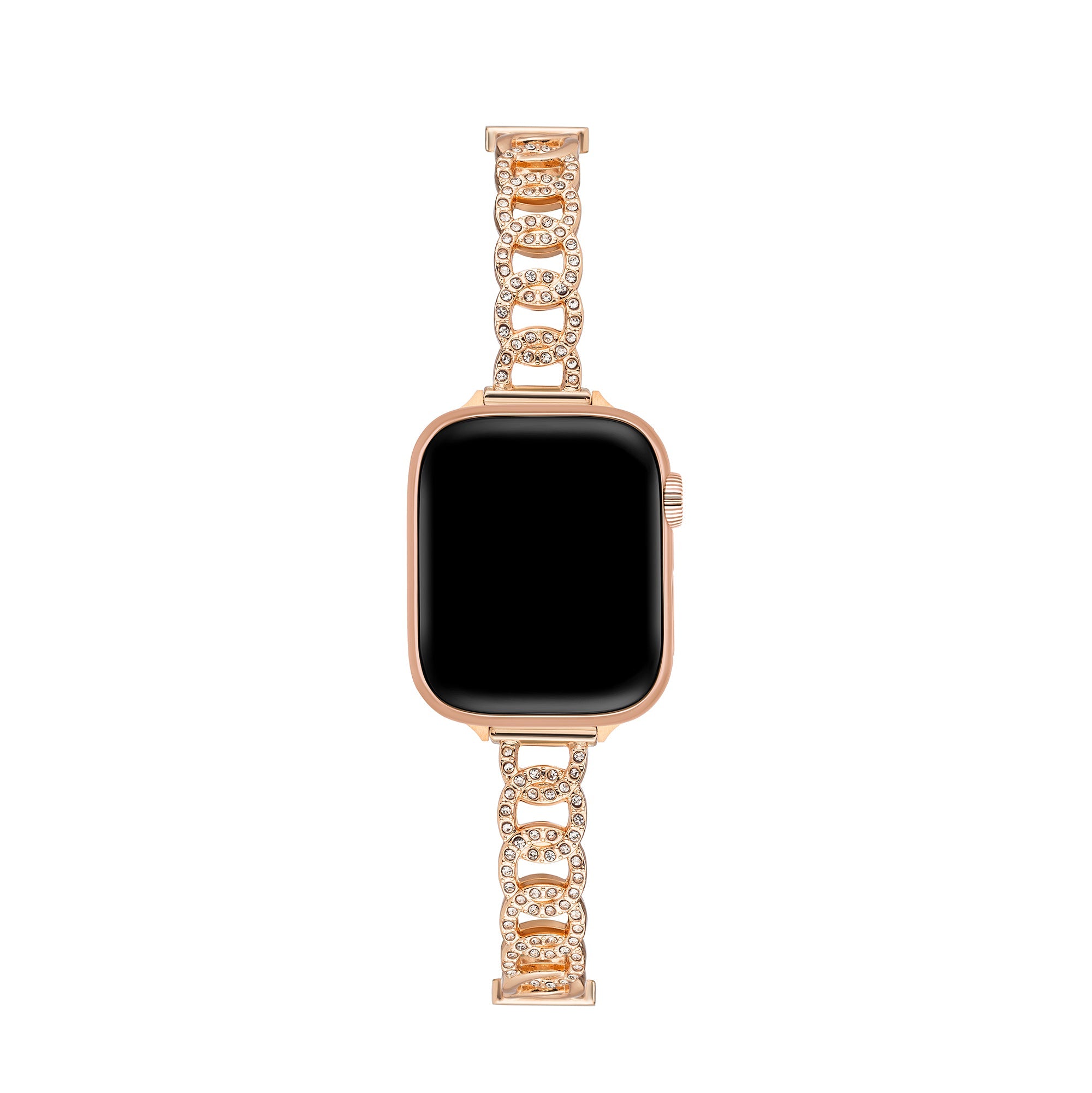 Rhinestone Circular Metal Watch Band