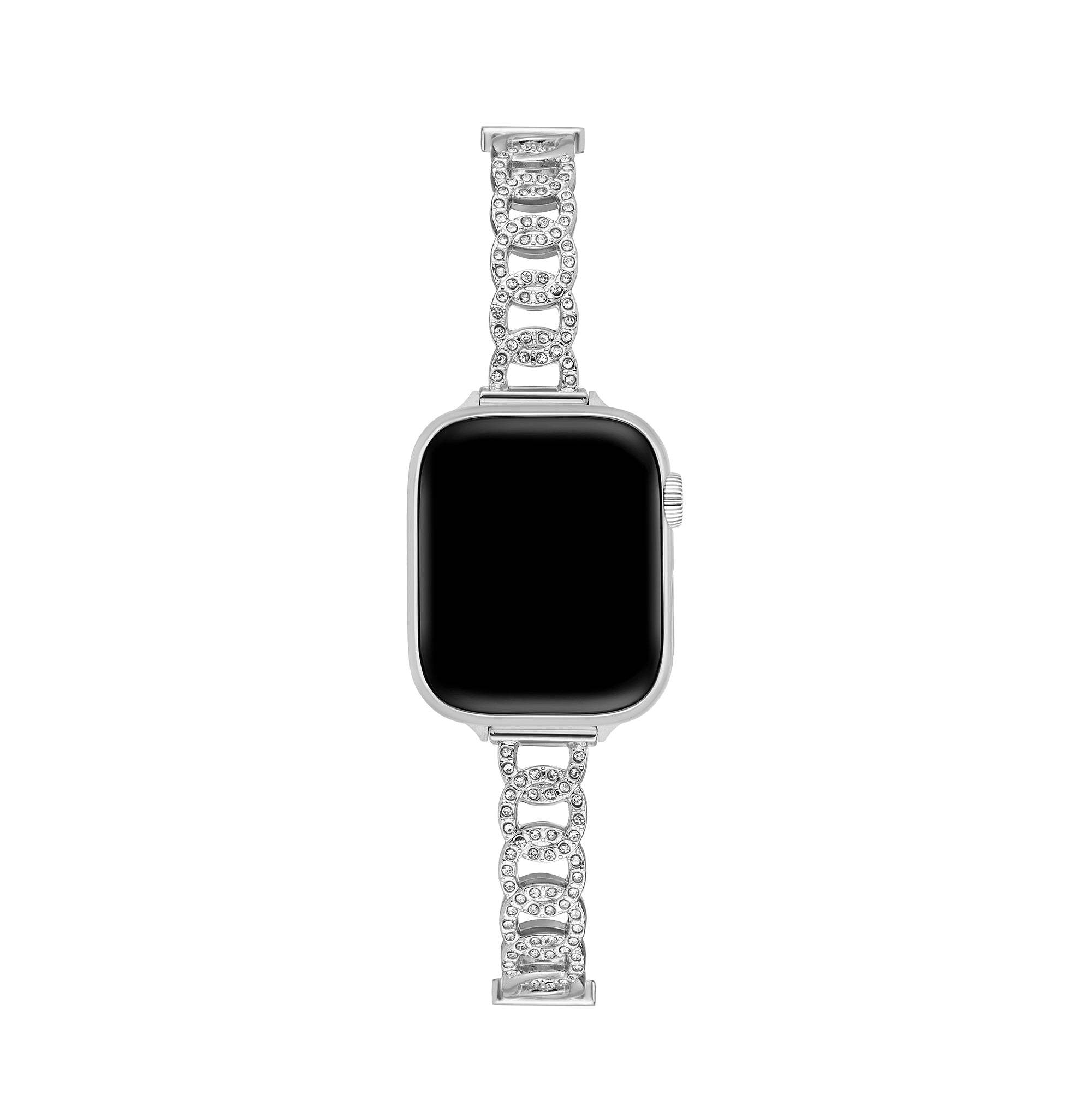Rhinestone Circular Metal Watch Band