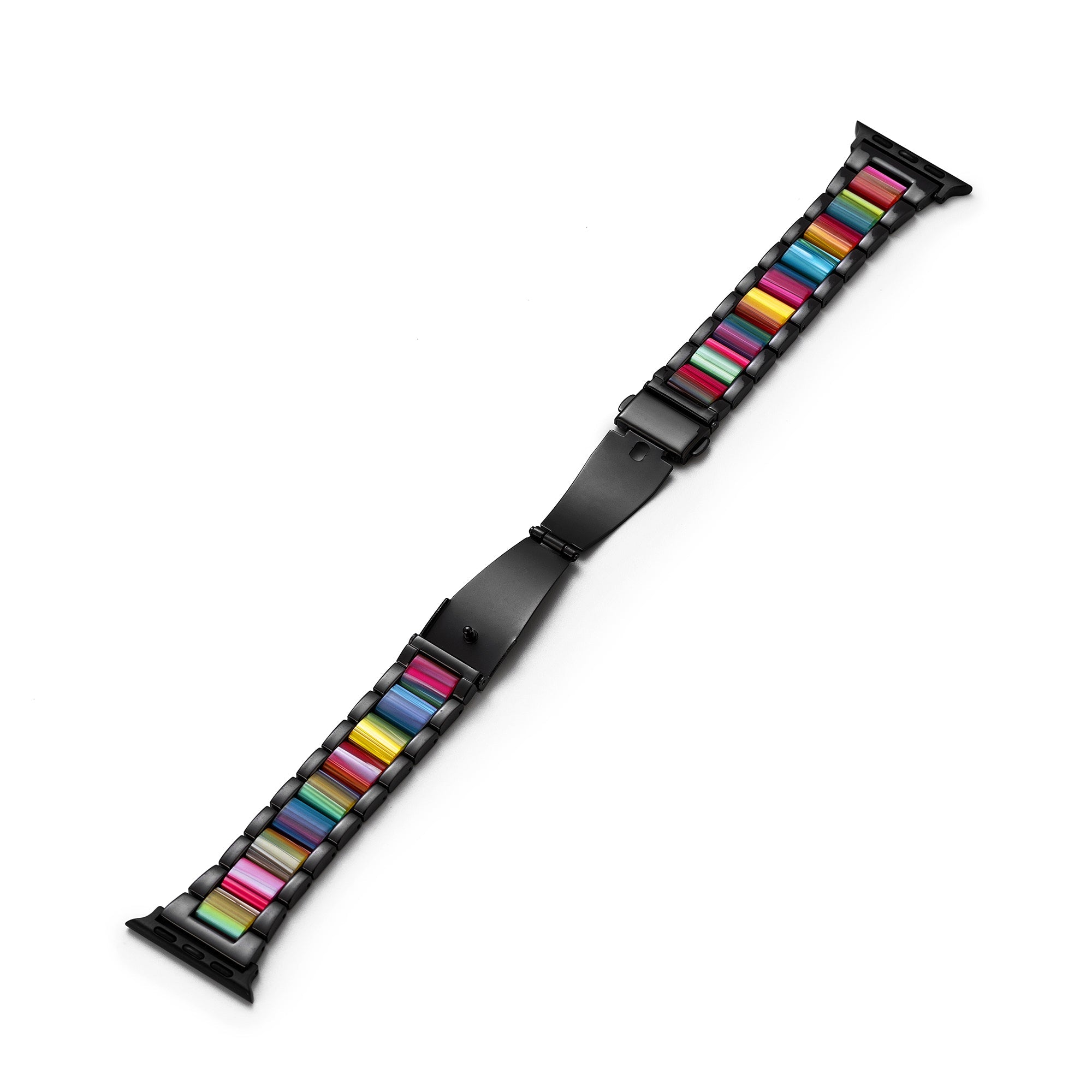 Unisex Rainbow Resin Metal Watch Band