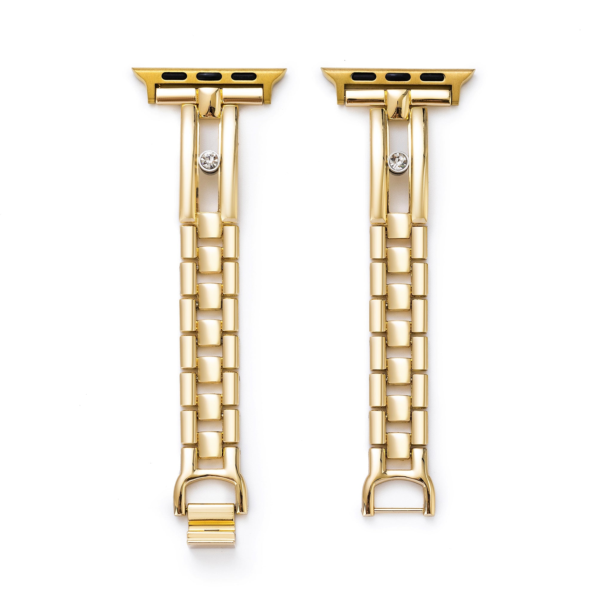 Rhinestone Track Metal Watch Band