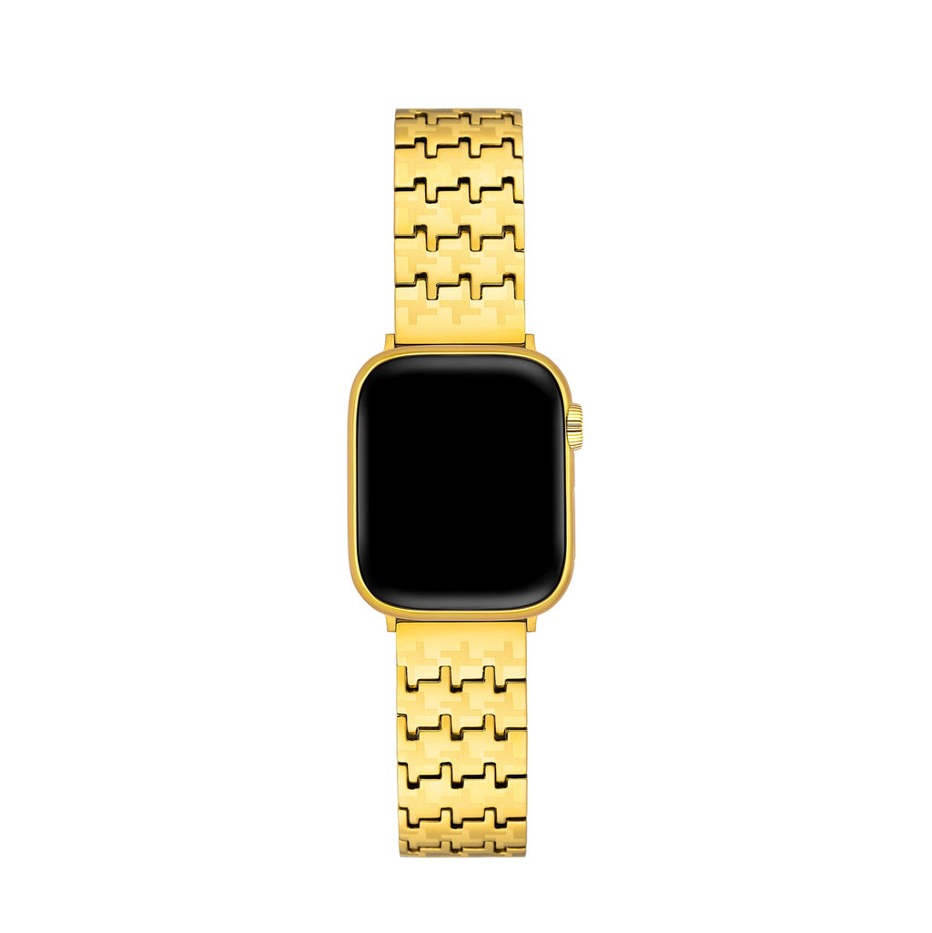 Stainless Steel Houndstooth Watch Band