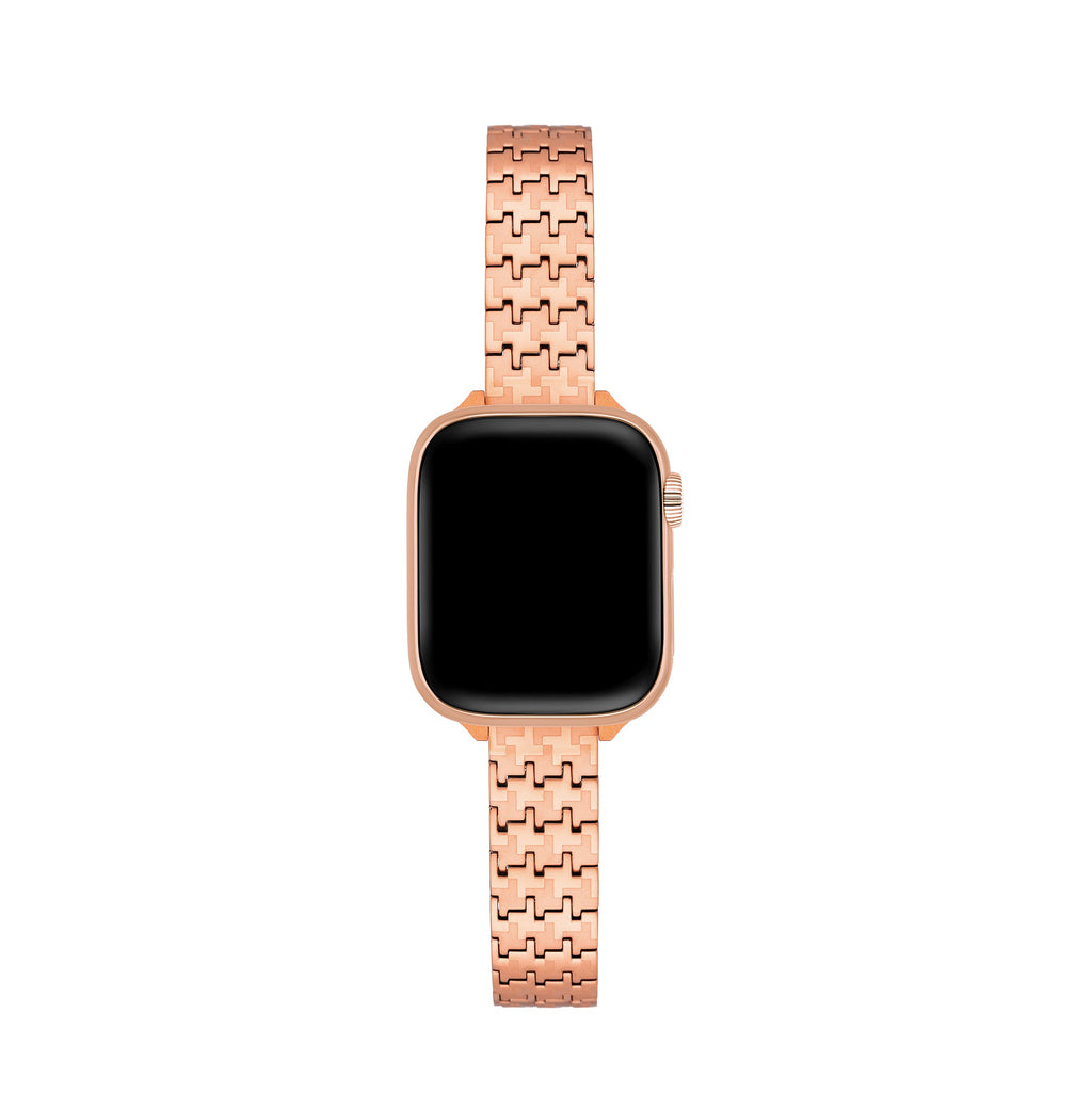Stainless Steel Houndstooth Watch Band