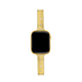 Rhinestone Brushed Metal Watch Band