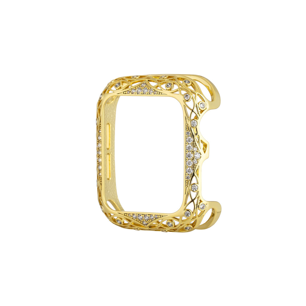 Rhinestone Filigree Half-Wrapped Watch Case