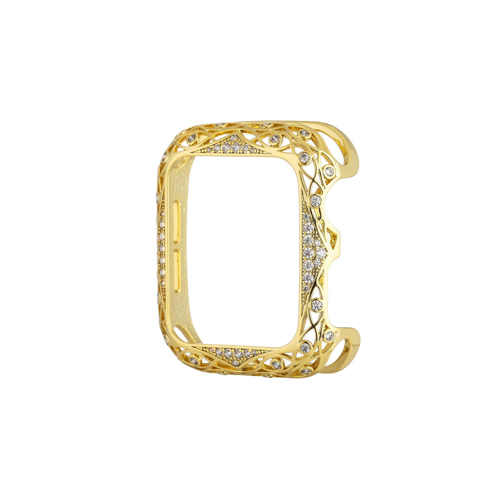 Rhinestone Filigree Half-Wrapped Watch Case