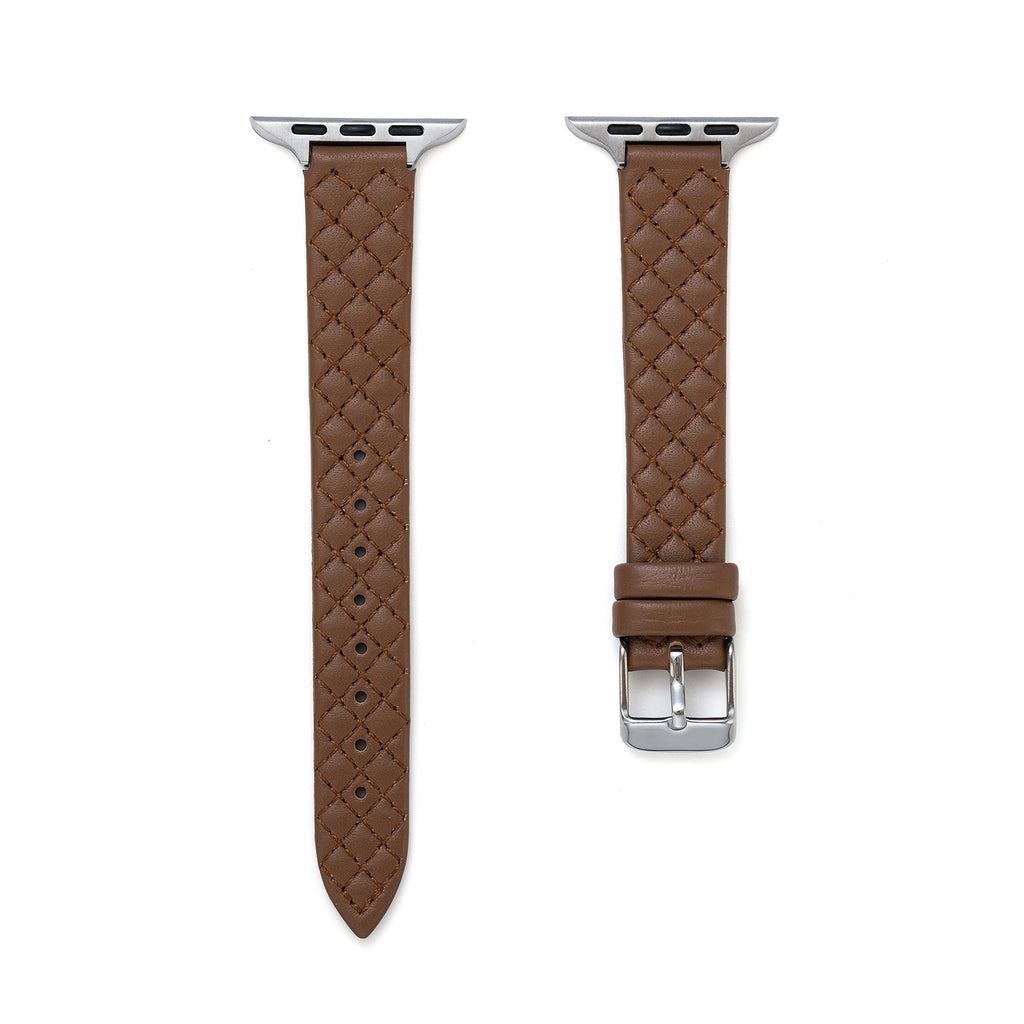 Elegant Quilted Leather Watch Band for Apple Watch