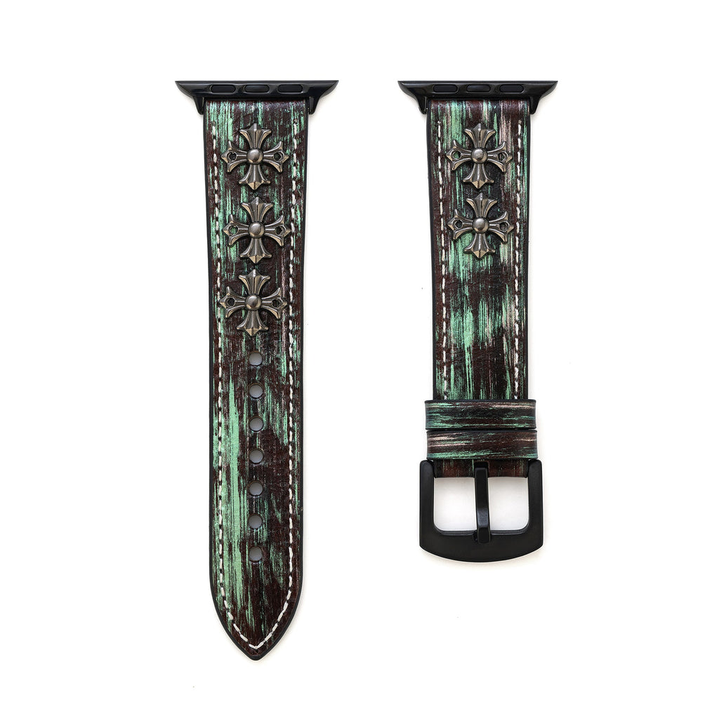 Unisex Cross Leather Watch Band for Apple Watch