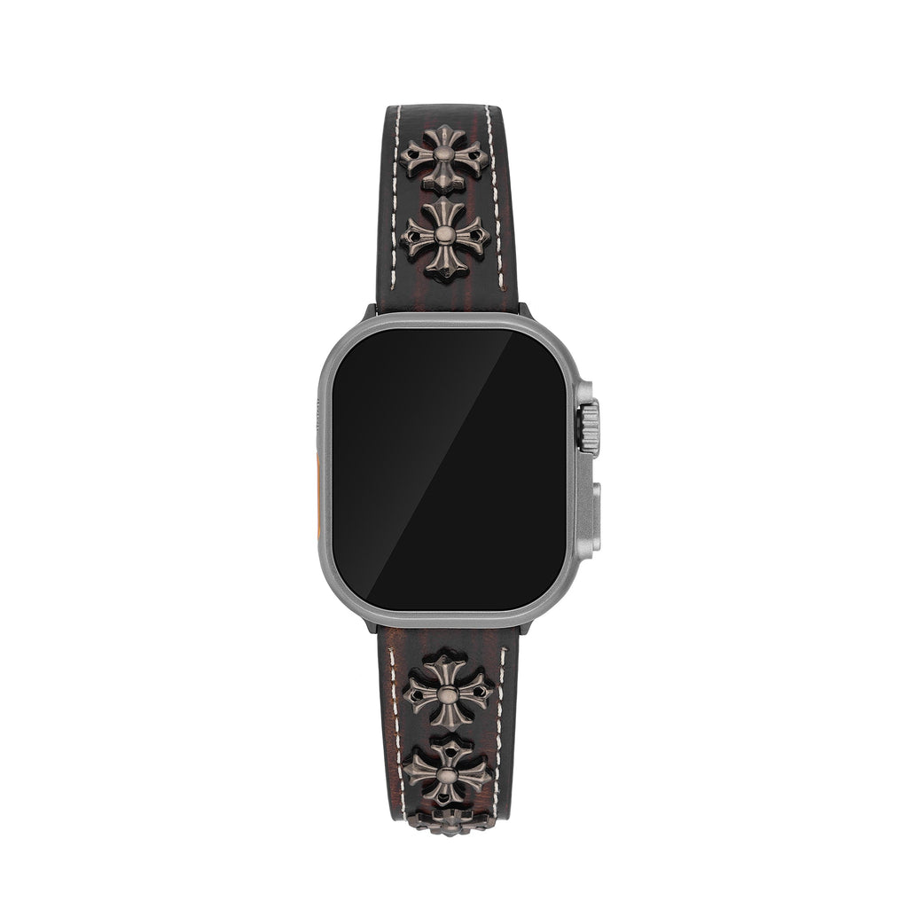 Unisex Cross Leather Watch Band for Apple Watch