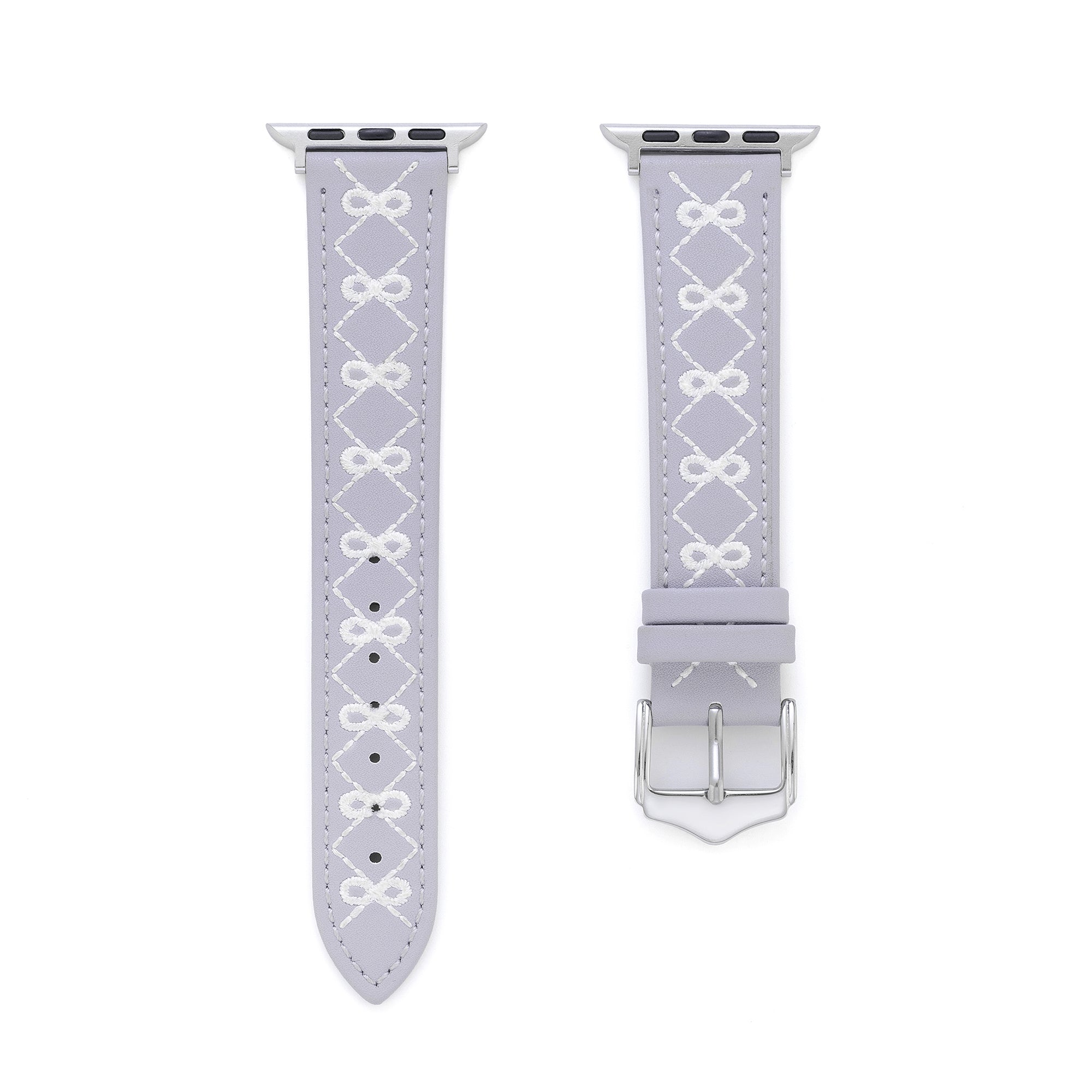 Embroidered Bow Leather Watch Band for Apple Watch