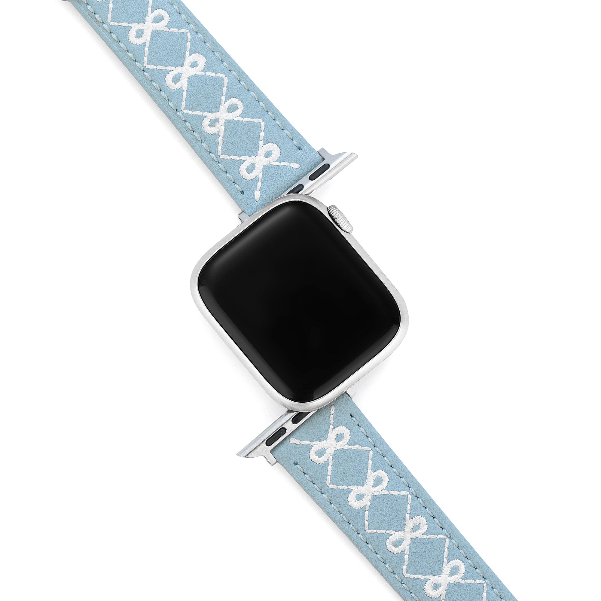 Embroidered Bow Leather Watch Band for Apple Watch