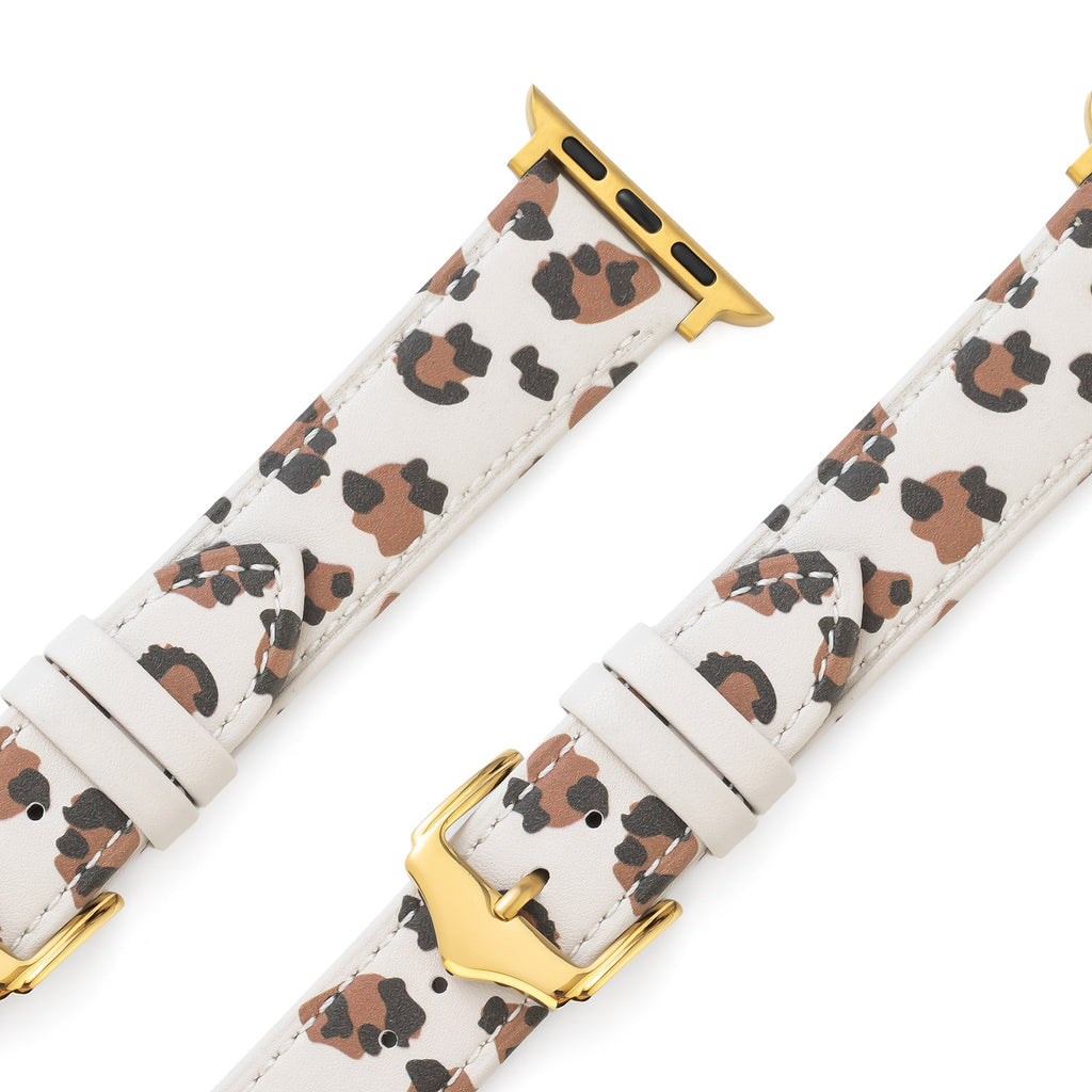 Leopard Print Leather Watch Band for Apple Watch