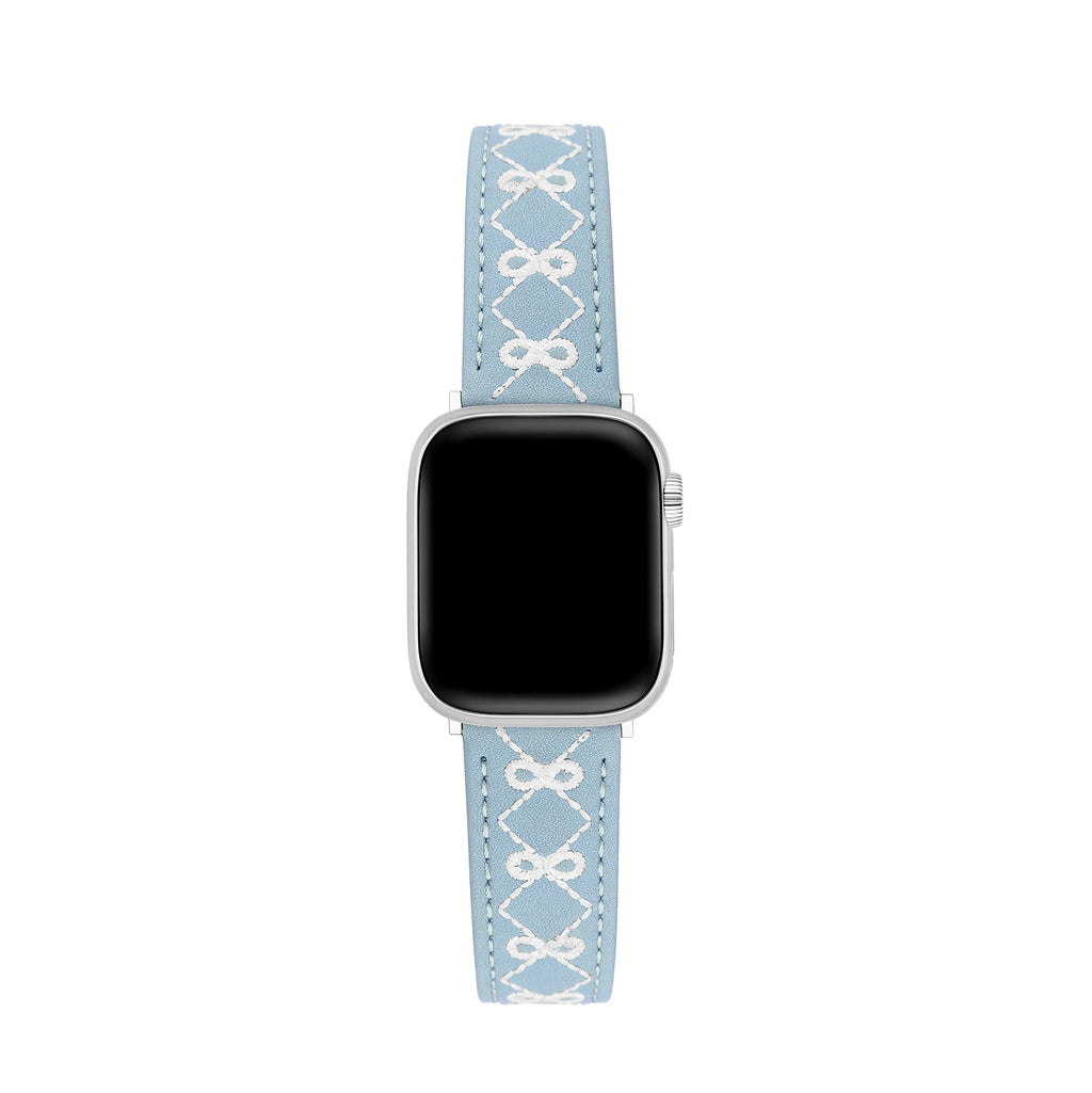 Embroidered Bow Leather Watch Band for Apple Watch