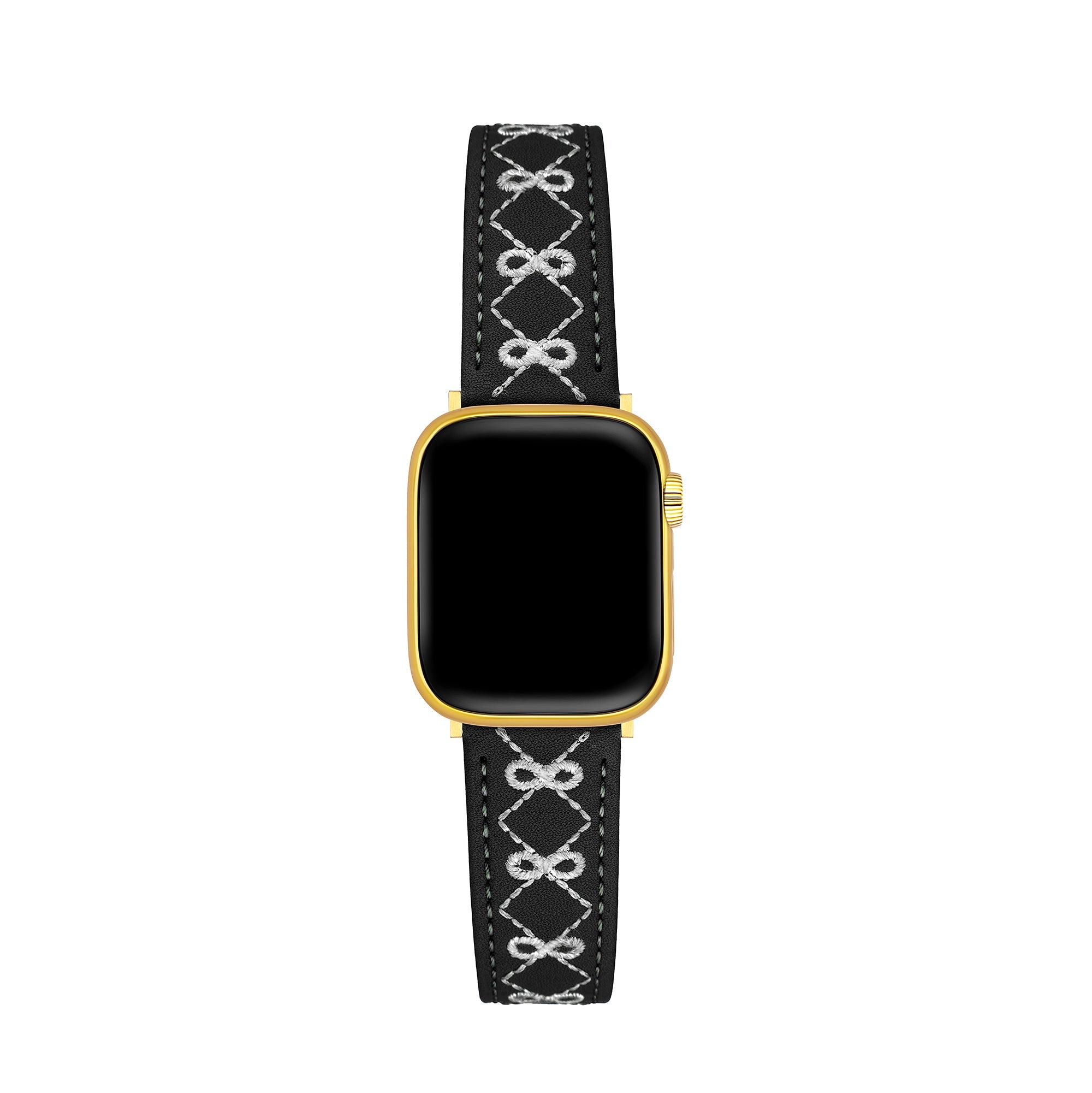 Embroidered Bow Leather Watch Band for Apple Watch