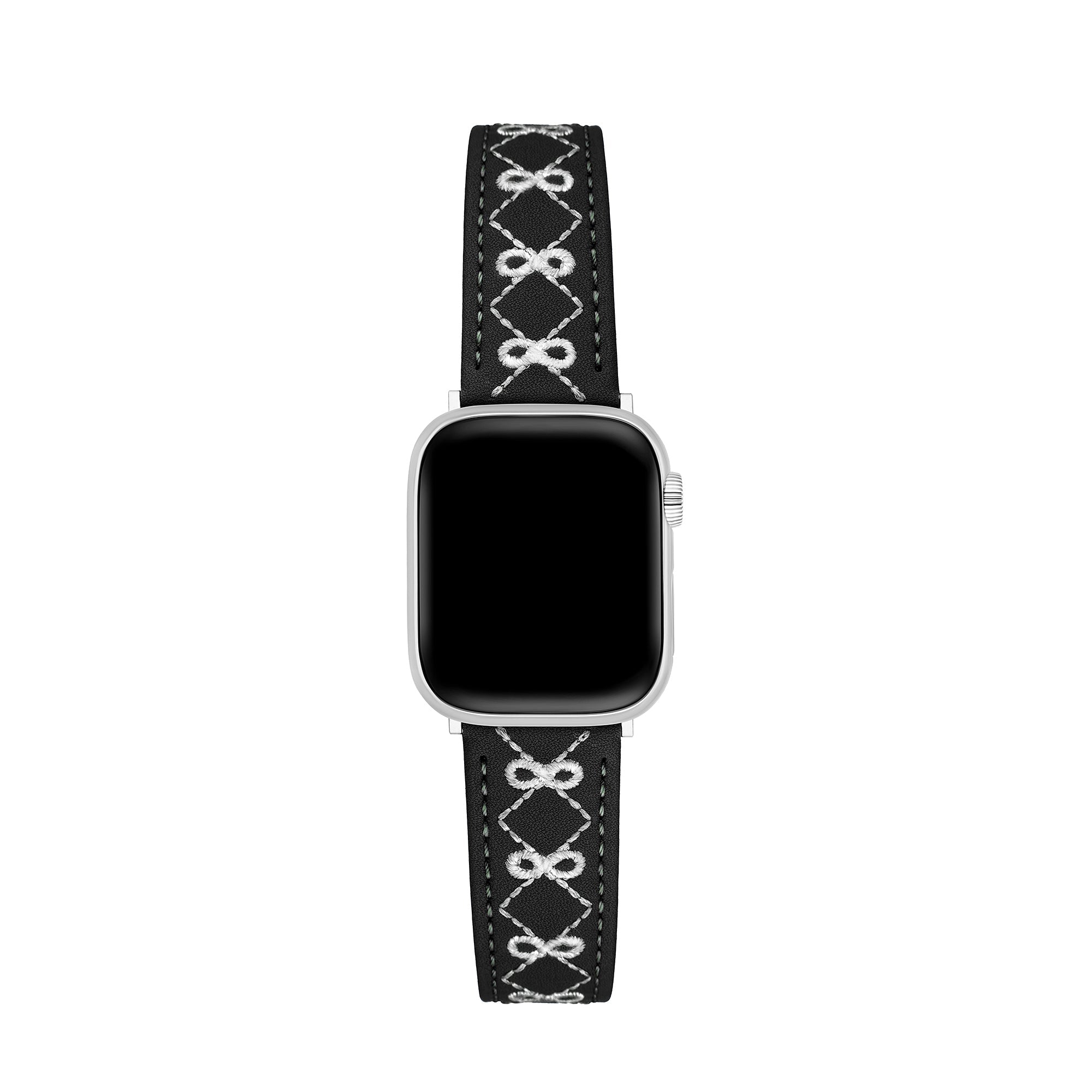 Embroidered Bow Leather Watch Band for Apple Watch