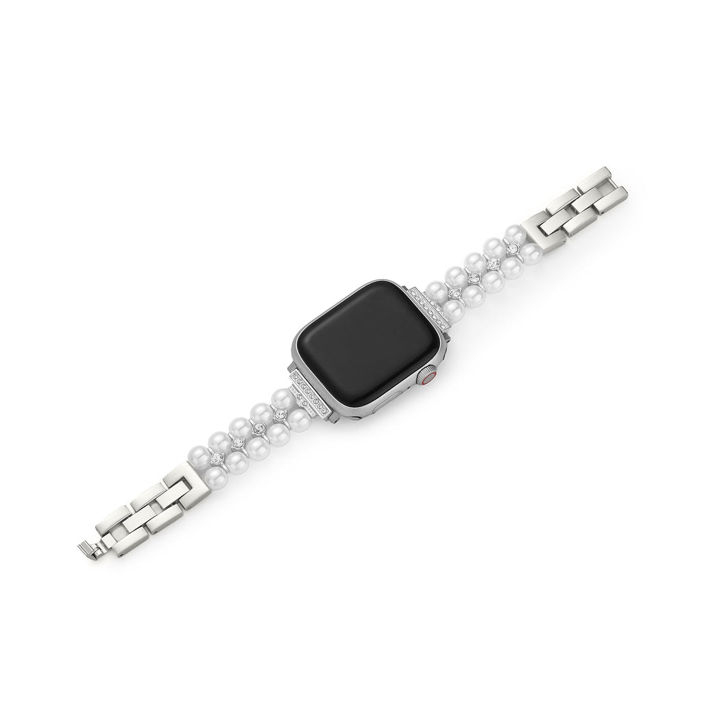 Pearl Rhinestone Metal Watch Band for Apple Watch