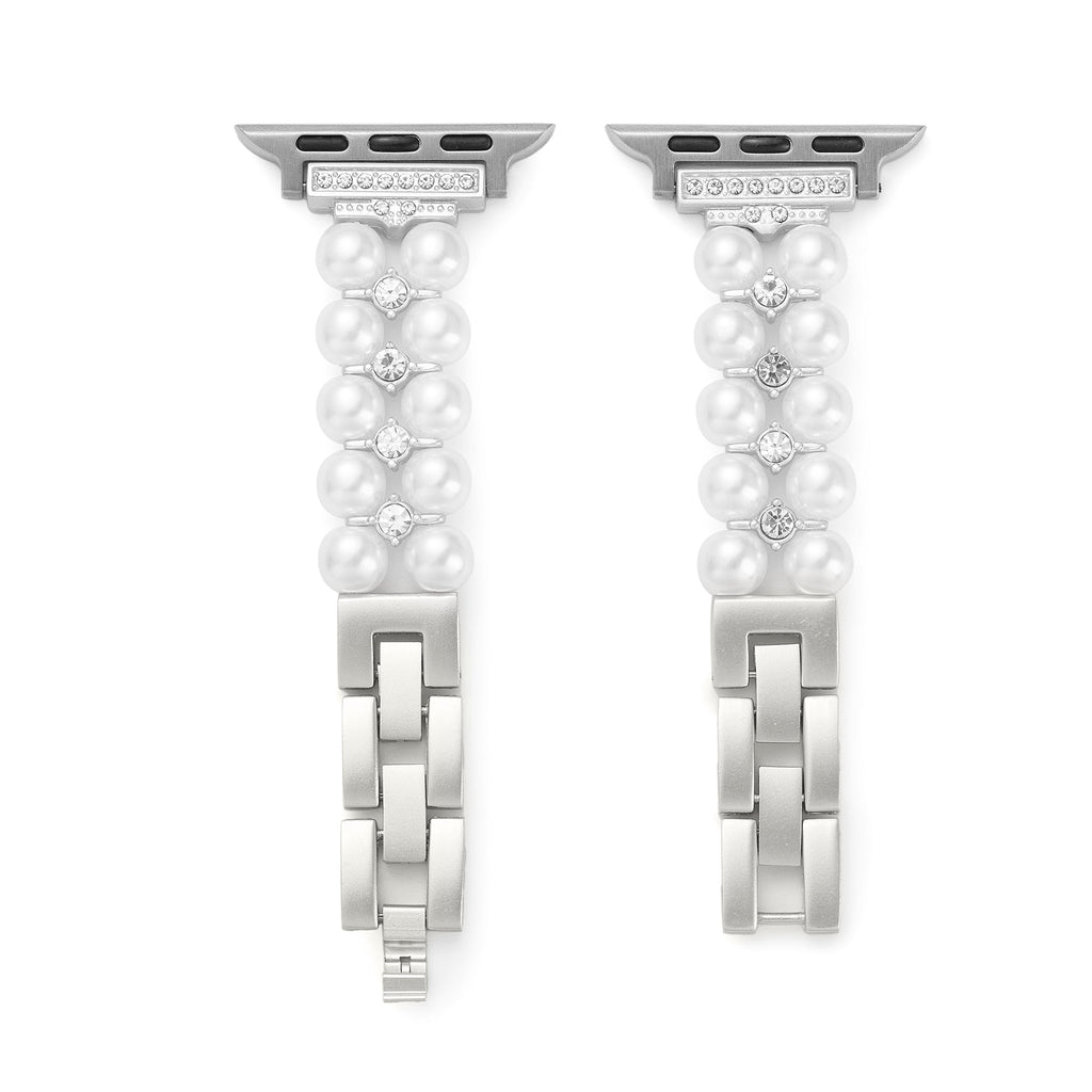 Pearl Rhinestone Metal Watch Band for Apple Watch