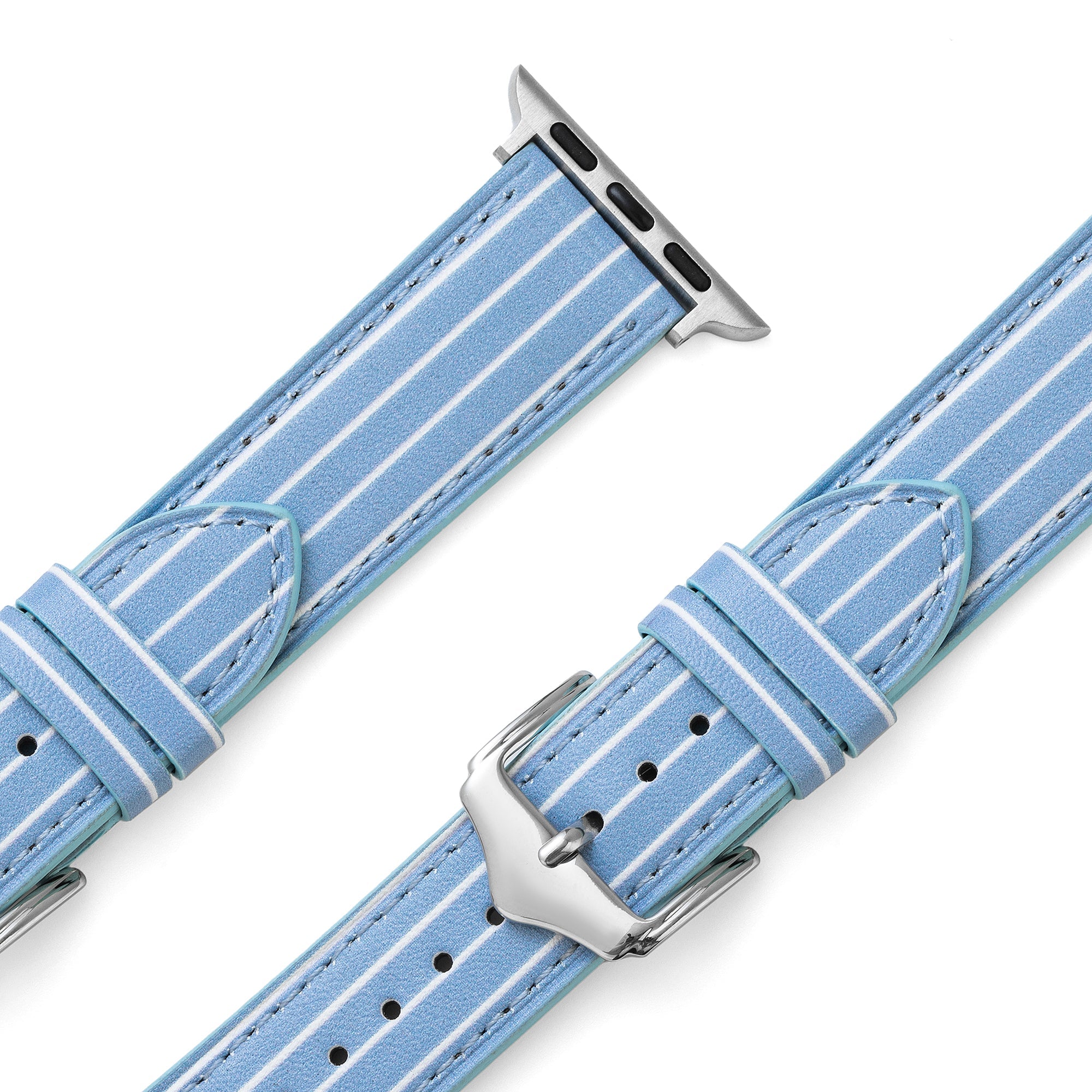 Striped Leather Watch Band for Apple Watch