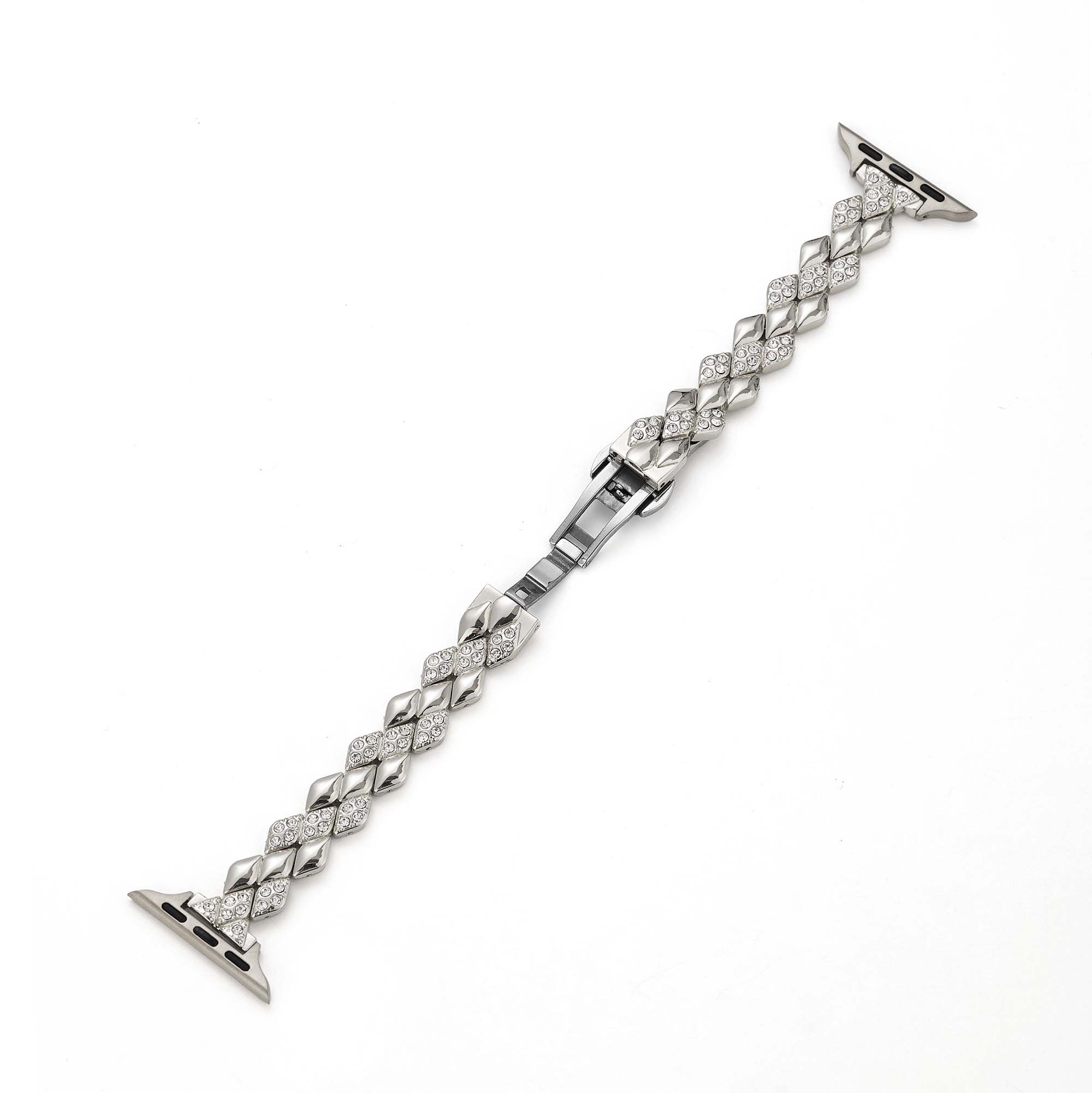 Gleaming Diamond Metal Watch Band
