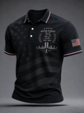 Men's 9.11 Never Forget Print Casual Polo Shirt