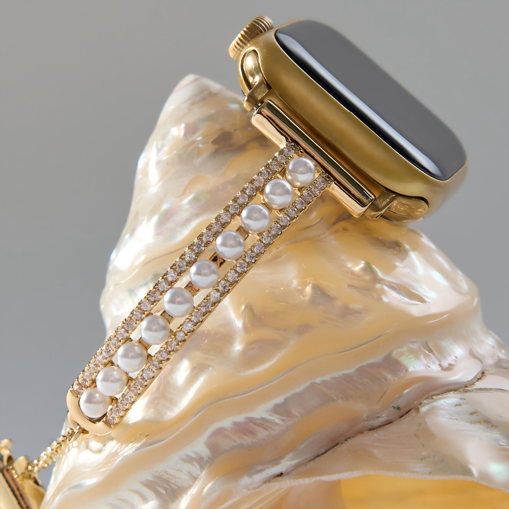 Pearl Beaded Copper Watch Band for Apple Watch