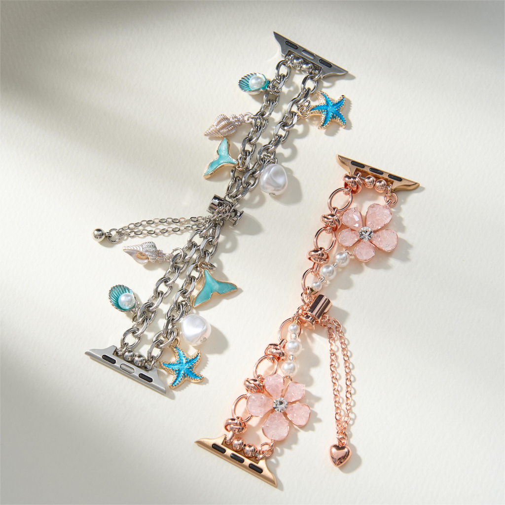 Floral Quartz Chain Watch Band for Apple Watch