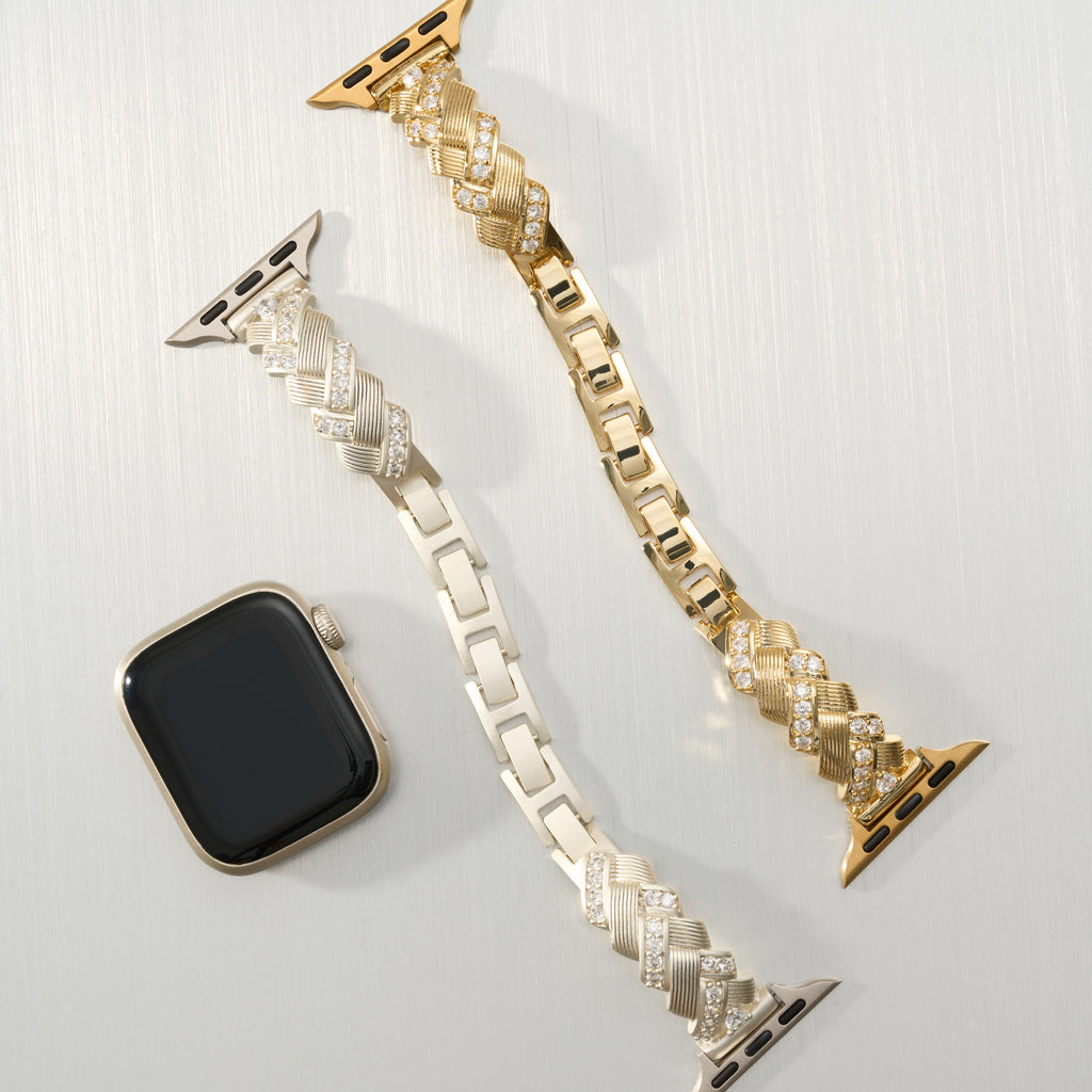 Sparkling Braided Metal Watch Band for Apple Watch